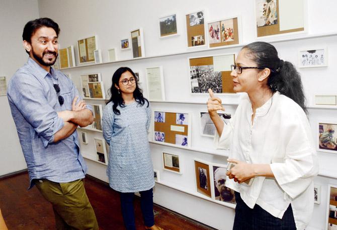 Sabih Ahmed from Asia Art Archive (left) and artist Shilpa Gupta (right)