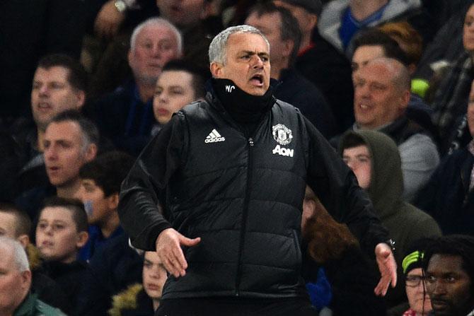Manchester United coach Jose Mourinho lashes out at referee Michael Oliver