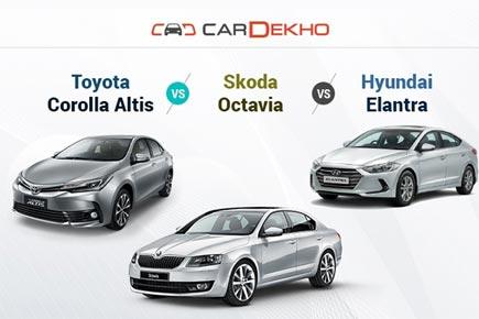 Toyota Corolla Altis vs Hyundai Elantra Vs Skoda Octavia -- Specs compared