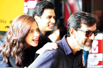 Kalki Koechlin, Rajat Kapoor and Shiv Pandit clicked in a playful mood