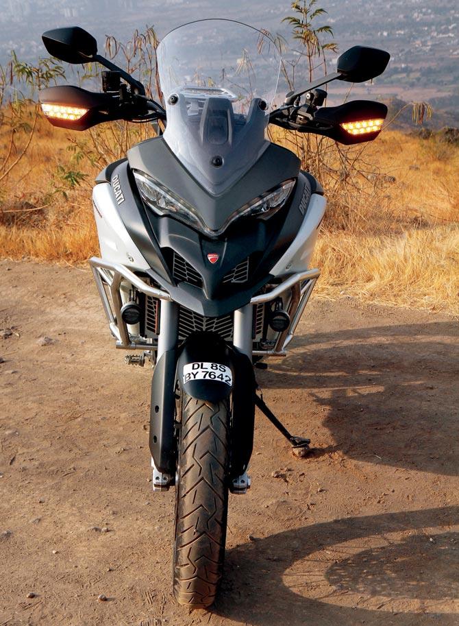 An intimidating front-end is topped off by an adjustable windscreen. Pics/Sanjay Raikar