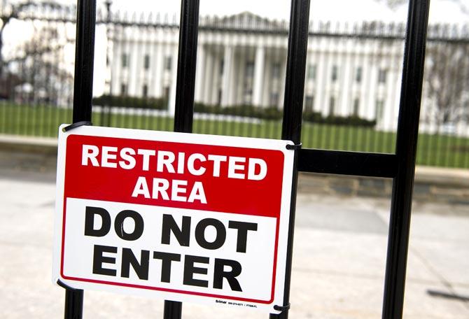A security fence is seen around the perimeter of the White House in Washington. Pic/AFP