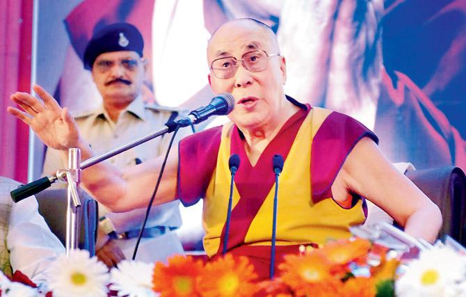Dalai Lama at Bhopal. Pic/PTI