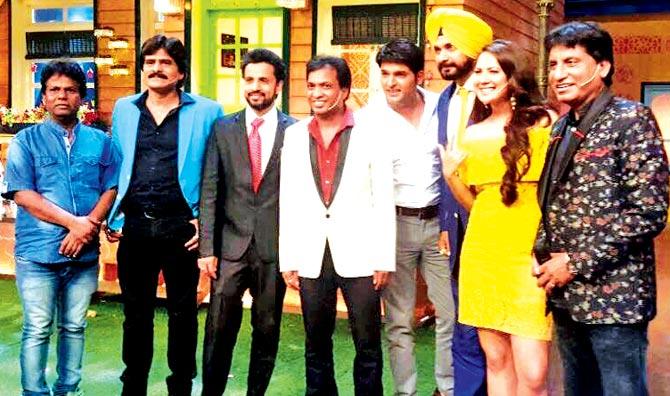 Kapil Sharma shot with a bunch of comedians, including Raju Shrivasta