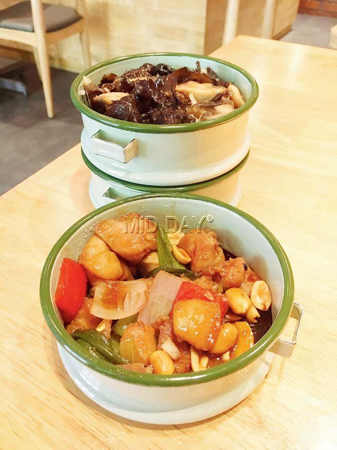 Kung Pao Chicken and Mushroom Pot Rice