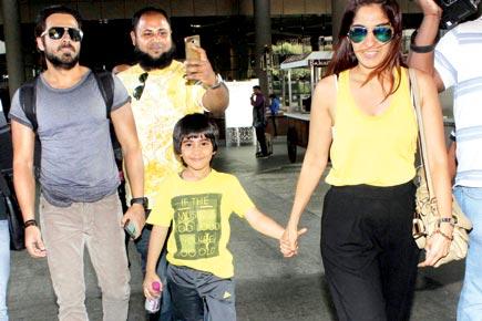 Spotted: Emraan Hashmi with wife Parveen and son Ayaan
