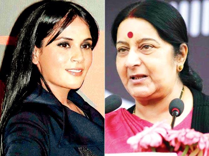 Richa Chadha and Sushma Swaraj
