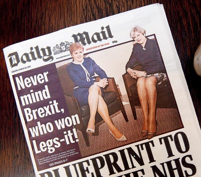 The controversial front-page of the Daily Mail newspaper. Pic/AFP