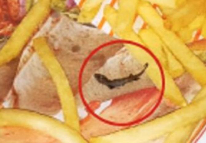 Pregnant woman finds deep fried lizard with french fries at MacDonalds