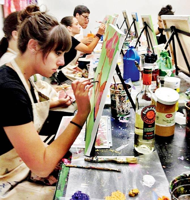 Painting parties are as much about socialising as they are about painting