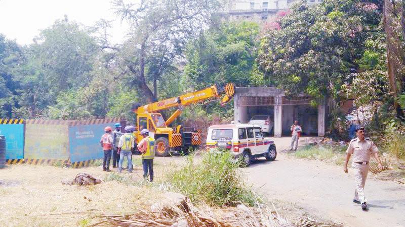 Contractors were spotted with heavy machinery at the site on Thursday