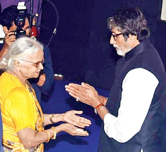 Goa Governor Mridula Sinha and Amitabh Bachchan