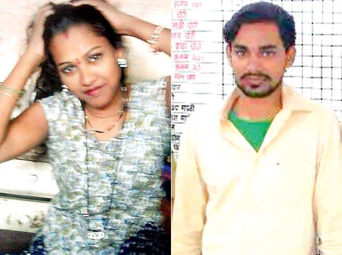Vandana Jagtap who was murdered and (right) Suraj Shijanani, the Pak national Vandana was living in with