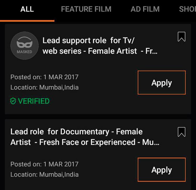 Job notifications on the app
