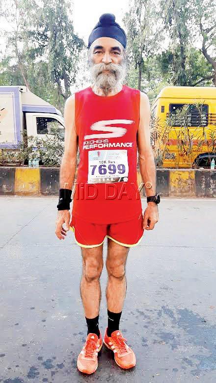 It was the ninth marathon event for Kiran Pal Singh Dodhi (60)