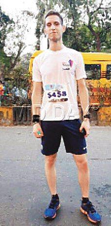 Frenchman Jeremy Seiz ran his first half-marathon at Juhu yesterday
