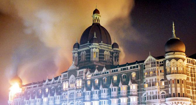 The Taj Mahal Hotel was set on fire during the attack