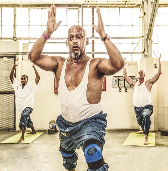 Prisoners practising yoga at San Quentin State Prison, California in USA. Pic courtesy/Robert Sturman