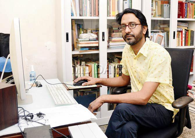 Gautam Pemmaraju at his studio in Bandra. Pic/Sneha Kharabe