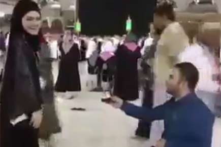 Viral video of man proposing to girlfriend in front of Kaaba sparks outrage