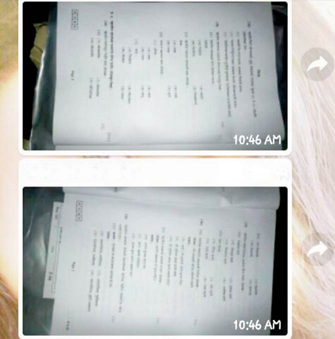 Pictures of the leaked paper being circulated over WhatsApp