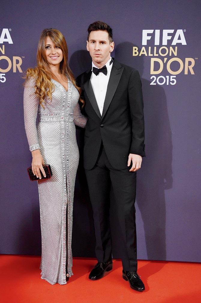 Lionel Messi with fiancée Antonella Roccuzzo. Pic/Getty Images