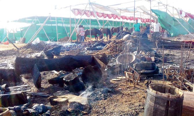 The Kolhapur set was reduced to ashes while most of Shahid Kapoor and Deepika Padukone’s costumes were gutted