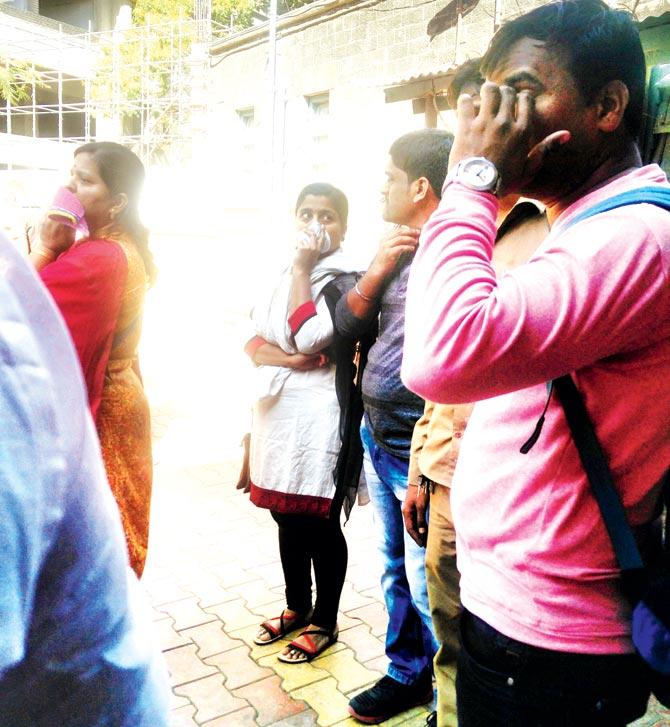 Relatives outside Sassoon General hospital, Pune