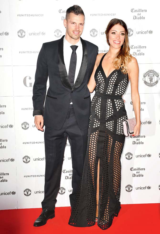 Everton star Morgan Schneiderlin and fiance Camille Sold to tie