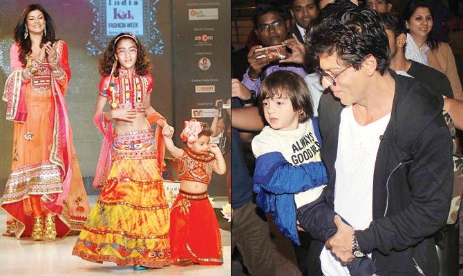 Sushmita Sen with her daughters, SRK and AbRam