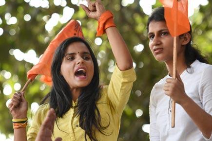 Ramjas ruckus: ABVP holds protest march in DU