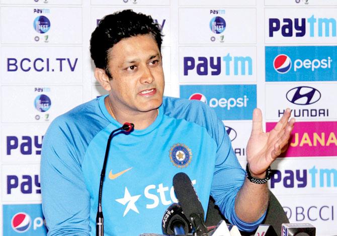 Anil Kumble during a media briefing in Ranchi yesterday 