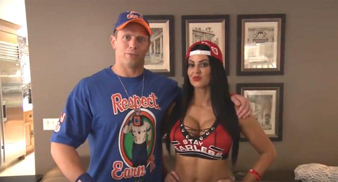 670px x 362px - This WWE star couple just spoofed John Cena and Nikki Bella