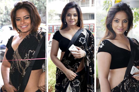 Photos: Neetu Chandra sizzles in sari at launch event in Mumbai