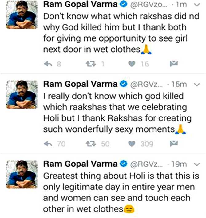 RGV deleted these tweets, but by then people had taken screenshots and they had gone viral