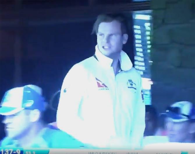 Videograb showing the moment Australian skipper Steve Smith abused Murali Vijay
