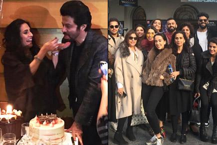 Photos: Anand Ahuja joins Sonam Kapoor's mom's birthday celebration