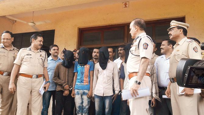 The Mumbra police with the arrested accused; (right) mid-day’s report on January 28, 2017