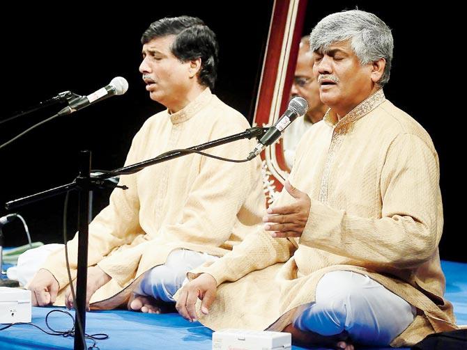 (From left) Ramakant Gundecha and his brother Umakant have kept the Dhrupad legacy alive