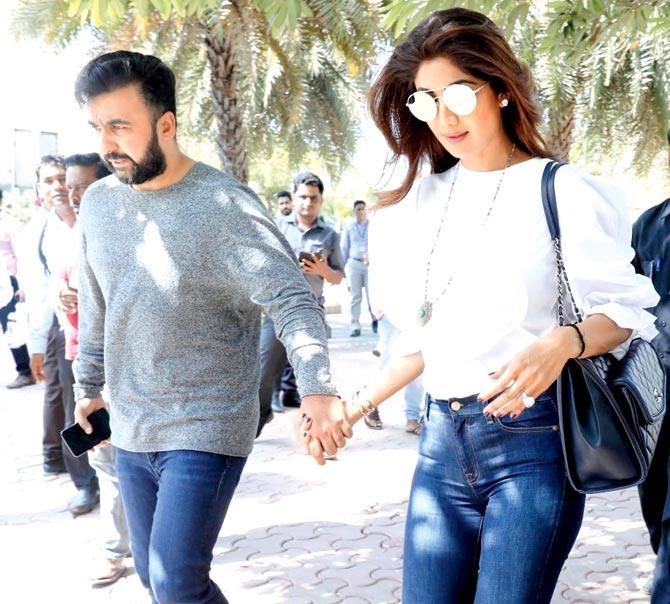 Raj Kundra with wife Shilpa Shetty