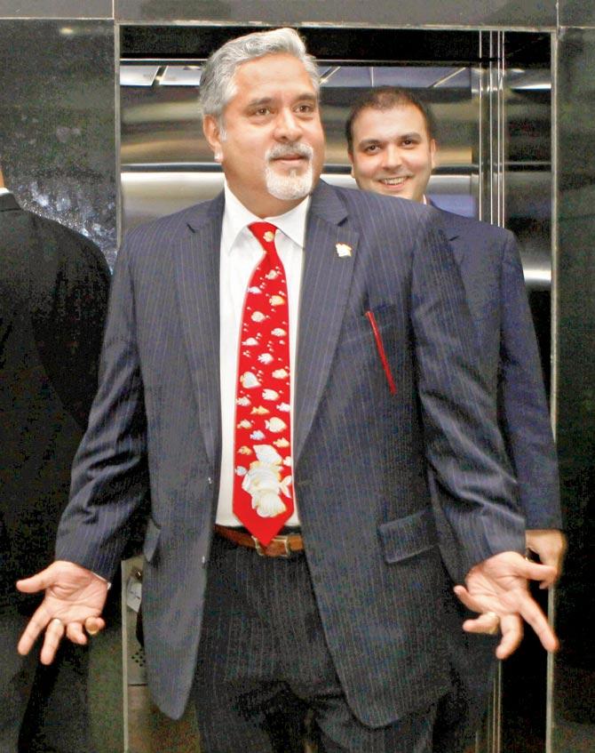 Liquor baron Vijay Mallya was arrested and released on bail last month in the UK. Pic/PTI