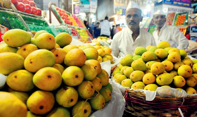 Alphonso mangoes at Crawford Market