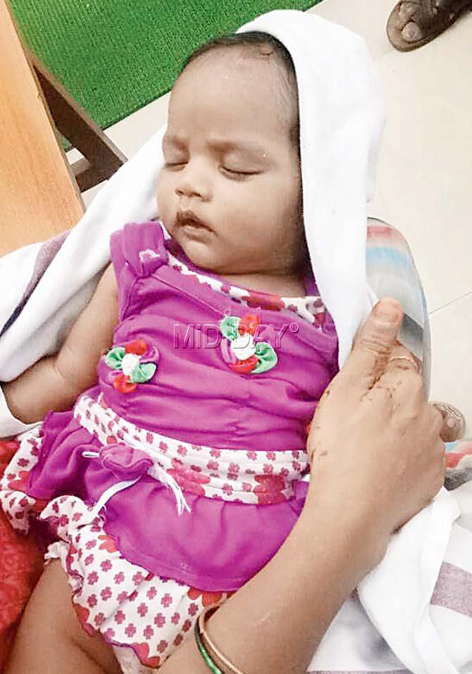 The three-month-old baby recovered from a farm in Virar.