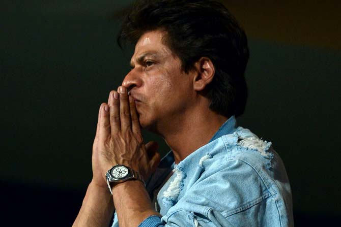 Shah Rukh KhanKolkata Knight Riders team owner Shah Rukh Khan reacts while watching his team play during the 2017 IPL eliminator against Sunrisers Hyderabad. Pic/ AFP