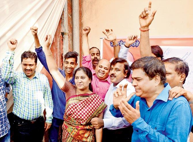 Childhood friends of Kulbhushan Jadhav celebrate in Mumbai after the ICJ