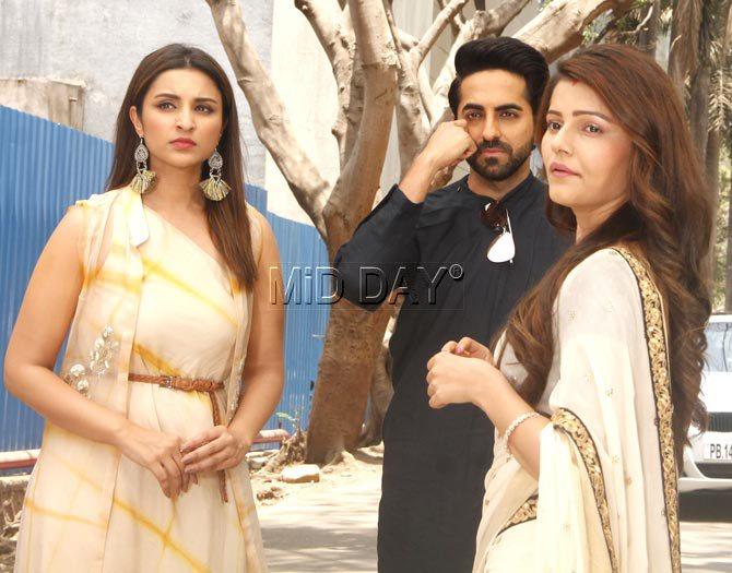 Parineeti Chopra. Ayushmann Khurrana and Rubina Dilaik