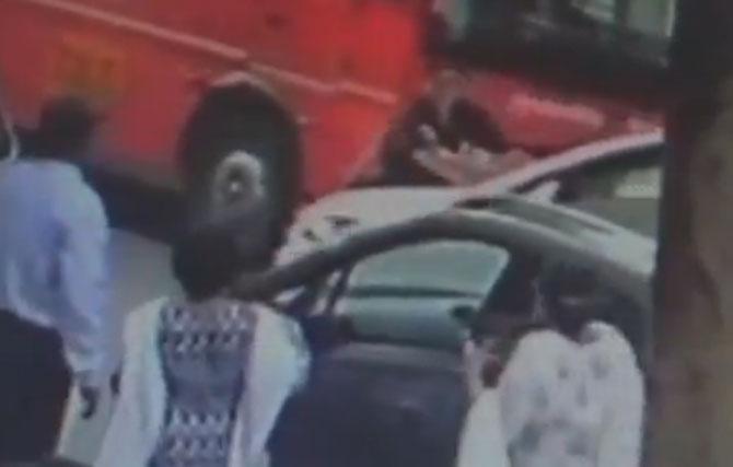 Shocking video: Mumbai constable runs his car over businessman