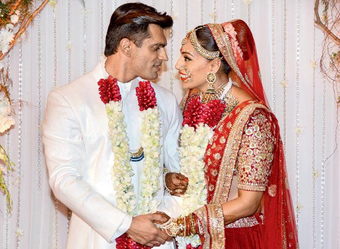 Bipasha Basu and Karan Singh Grover at their wedding last April. File Pic
