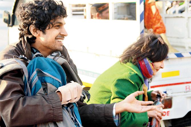 (Left) Arjun Radhakrishnan, the protagonist of Shreelancer, during the shoot