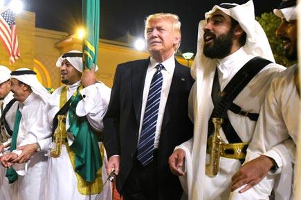 Donald Trump participates in Saudi Arabian sword dance